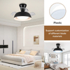 Small Room Celling Fan Restractanle Invisibility Lamp Head Type Ceiling Fan With Light Led
