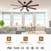 Designer Choice Luxury Large 75 Inch Smart Led Ceiling Fan with Light and Remote for Bedroom