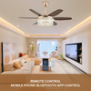 Fancy Crystal Led Ceiling Fan Decorated Lights 58inch Ceiling Lamp with Chandelier Lighting for Home