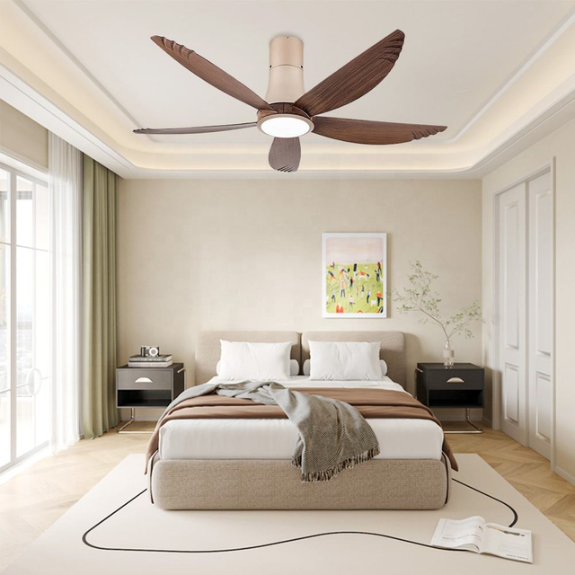 Living Room Decorative High-end ABS Plastic Body Led Ceiling Fans Light Gold Celling Fan with Light