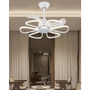 Modern Home Minimalist Bedroom Remote Control 3 ABS Blades Ceiling Fan with Led Light