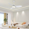 Modern Livingroom 48inch Ceiling Fan Light Remote Control Led White Abs Blades Fan Lamp With Light