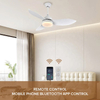 Modern Livingroom 48inch Ceiling Fan Light Remote Control Led White Abs Blades Fan Lamp With Light