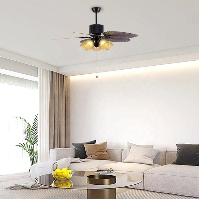 Western Fancy ABS Led Lamp Multifunction Smart Remote Control Ceiling Fan with Light 52inches