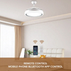 Indoor Plastic Blade Ceiling Fan Hidden Blades Dc Retractable 42inch Lamp With Display Remote