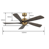 Hot Sale Cool Ac Ceiling Fan Retro Style 5 Blades With Remote Ceiling Fan for Bedroom