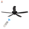 Indoor 52 Inches Ceiling Fan Manufactures in China Intelligent Remote Control Black Ceiling Fan