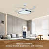 Modern 42-Inch Smart LED Ceiling Fan with Retractable Control & 3 Color Dimmer Switch Remote 3 Blades AC/DC Motor