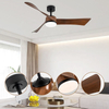 52 Inch Modern Smart App Silent Led Ceiling Fans with Dimmable Light for Bedrooms
