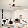 High Quality Smart Solid Wood 3blades Ceil Fan 52 Inch Remote Control Ceiling Fan Without Light