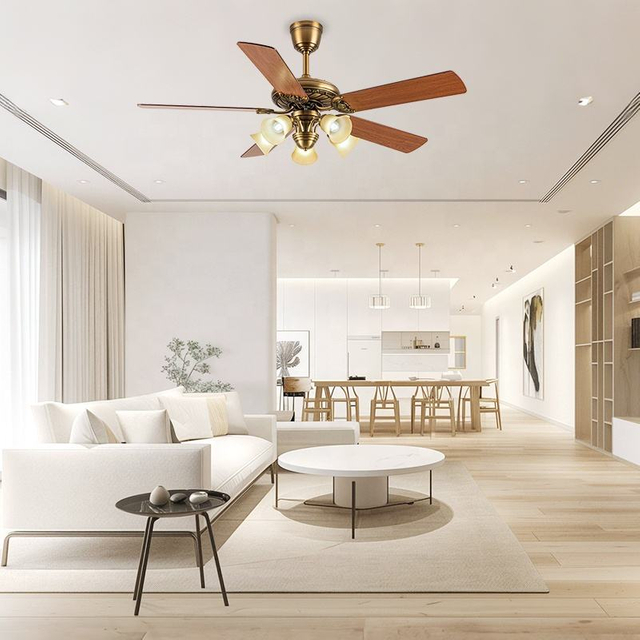 Cristal Luxury Chandelier Led Ceiling Fan Lamp 5 Plywood 56inch Blades Light Fixture with Fan