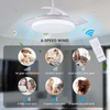 Unique Design 6 Speeds Adjustable Remote Control Retractable Invisible Modern Ceiling Fan