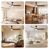 Direct Sale 56-Inch Modern Mute ABS Ceiling Fan Light Frequency Conversion Remote Control Electric Power Source US Metal Box