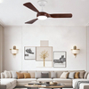 Fan Lamp Lighting Beautiful Ceiling Fan with Decorative Lights Dark Wood Blades White Body