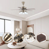 European Style Smart Luxury Led Chandelier Fan Flower Ceiling Fan Light Remote with Light