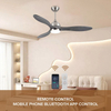 Modern Home Led Bldc Ceiling Fan Lights 24w 6speed Wifi Lamp with Light and Wooden Blade