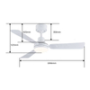 Indoor Dining Room Remote Control Light 42inch Intelligent Voice Led Ceiling Fan with Light
