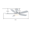 Hot Sale Wholesale52 Inches Modern Led Ceiling Fan With Light Dc Motor 6 Speeds Electric Fan With Remote Ceiling Fan Lighting