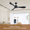 Living Room Dc Ceiling Fan 3 Abs Plastic Blade 6 Speeds Reversible Dc Motor Modern Ceiling Fan Living Room Matte Black 40w