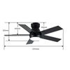 Inverter Smart Black Colour 5 wings Plywood Blade Ceiling Fan 52inch Fan and Light with Remote