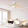 Living Room Smart 5 Abs Blades Ceiling Fan Lamp with Light and bluetooth for Home Decoration