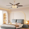 Nordic Luxury Led Lighting Golden K9 Crystal Chandelier 58inch Electric Ceiling Fan with Lights