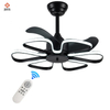 Modern Home Minimalist Bedroom Remote Control 3 ABS Blades Ceiling Fan with Led Light