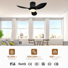 Minimalist Led Rgb 3 Color Dimmable 48inch Ceiling Fans Light With Remote Control for Home
