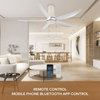 Low Profile Modern Bedroom 58 Inch 5 Blades Fan Lamp Remote Control Led Ceiling Light with Fan