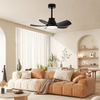 High Quality 36inch 6speed Gloss Black Remote Control Led Ceiling Fans With Light for Dining