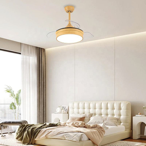 High Quality Multi-function Celling Fan Small Invisible Light Fan Led Ceiling Fans with Light Gold