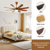 Traditional Style Living Room Led Lamp 60 Inch Ceiling Fans with Remote Control and Light Led