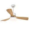 Vintage Style Ceiling Fan Solid Wood Blades Decorative Natural Wind Ceiling Fan Lighting