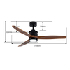 High Quality Ceiling Fan Simple Dinning Room High Quality 3 Wooden Blades with Light Silent Dc Motor Ceiling Fan