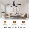 Top Selling Easy Install Smart Dc 6 Wind Speeds 52 Inch Black Ceiling Fan with Remote for Living Room