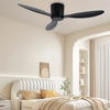 Modern 52 Inch Metal Indoor Ceiling Fan with White Light Remote Control Smart 3 ABS Design 24W 220V DC From China