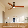 Modern 42/52-Inch LED Ceiling Fan Light Simple Wooden Blade Design for Home and Commercial Decor Remote Control for Living Room