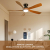 Vintage 52-Inch Indoor Retro LED Ceiling Fan Light Modern Design CB CE Approved 5 ABS Blades for Living Room Lamp Made Metal