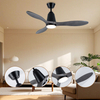 52" Led Ceiling Fan With Light Wood Blades 6-speed Variations,Remote Control - Ideal for Dining Areas and Living Rooms