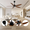 Modern and Simple Design Custom Commercial Electric Dc Motor Brown 5 Blade Abs Ceiling Fans for Restaurants