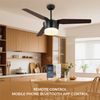 High Quality Abs 52 Inches 3 Blades Remote Control Polychromatic Light Led Ceiling Fan