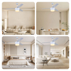 High Quality Abs 52 Inches 3 Blades Remote Control Polychromatic Light Led Ceiling Fan