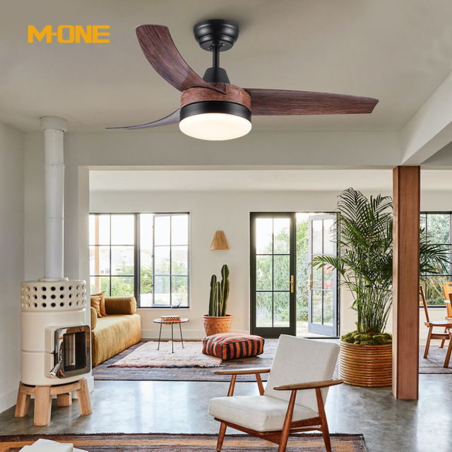 Factory Direct Sale Domestic Fan 3 Wood Blades 52 Inches Remote Control Frequency Conversion Ceiling Fan