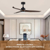 Combination Remote Control Sensor Switch 52nch Wood Ceiling Fan and Light for Home