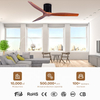 3 Solid Wood Blades Modern Ac Dc Ceiling Fan No Light Remote Control Low Noise Ceil Fan