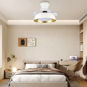 Decorative Bedroom Dc Small Invisible Led Smart Ceiling Lamp Light with Fan for Living Room