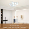 Modern Fancy Unique Flower Three Ceiling Fan Home Ues Led Light Smart Remote Lamp with Fan