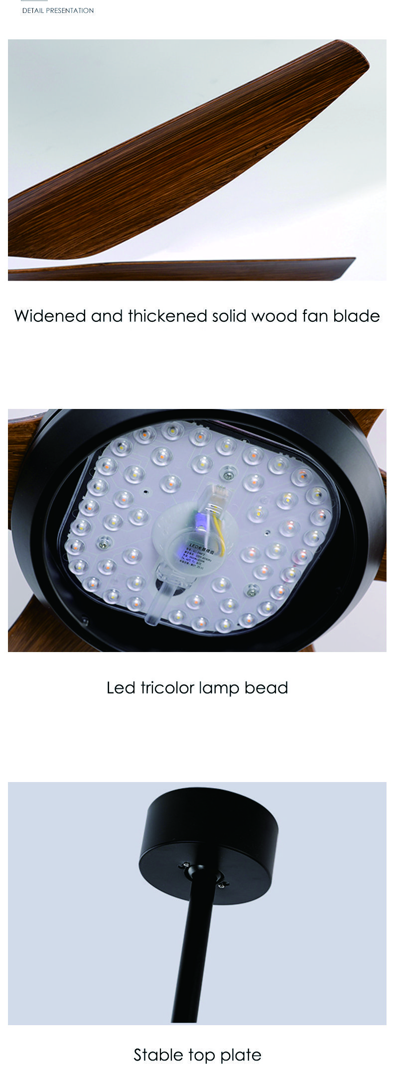 Top Selling Product Metal Body Collocation Frequency Conversion Remote Control LED Ceiling Fan