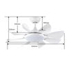 Modern Bedroom White bluetooth 8 Blades Led Ceiling Fan 36" Ceiling Light with Fan for House