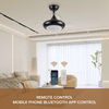 Contemporary Minimal Design Black Led Ceiling Fans Led Lamp and Ceiling Bright Light Combos